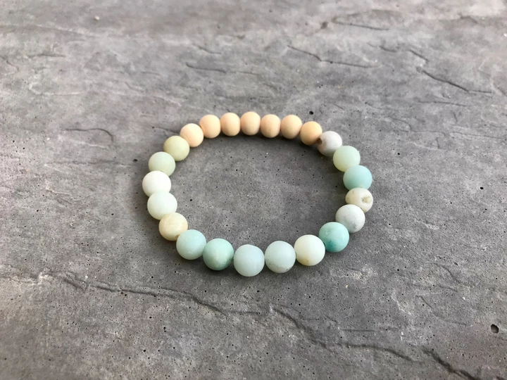 Batu Suci Handmade Jewelry - Wholesale Beaded Bracelet - Deep Breath Diffuser Bracelet  |  Amazonite + Aromatherapy1