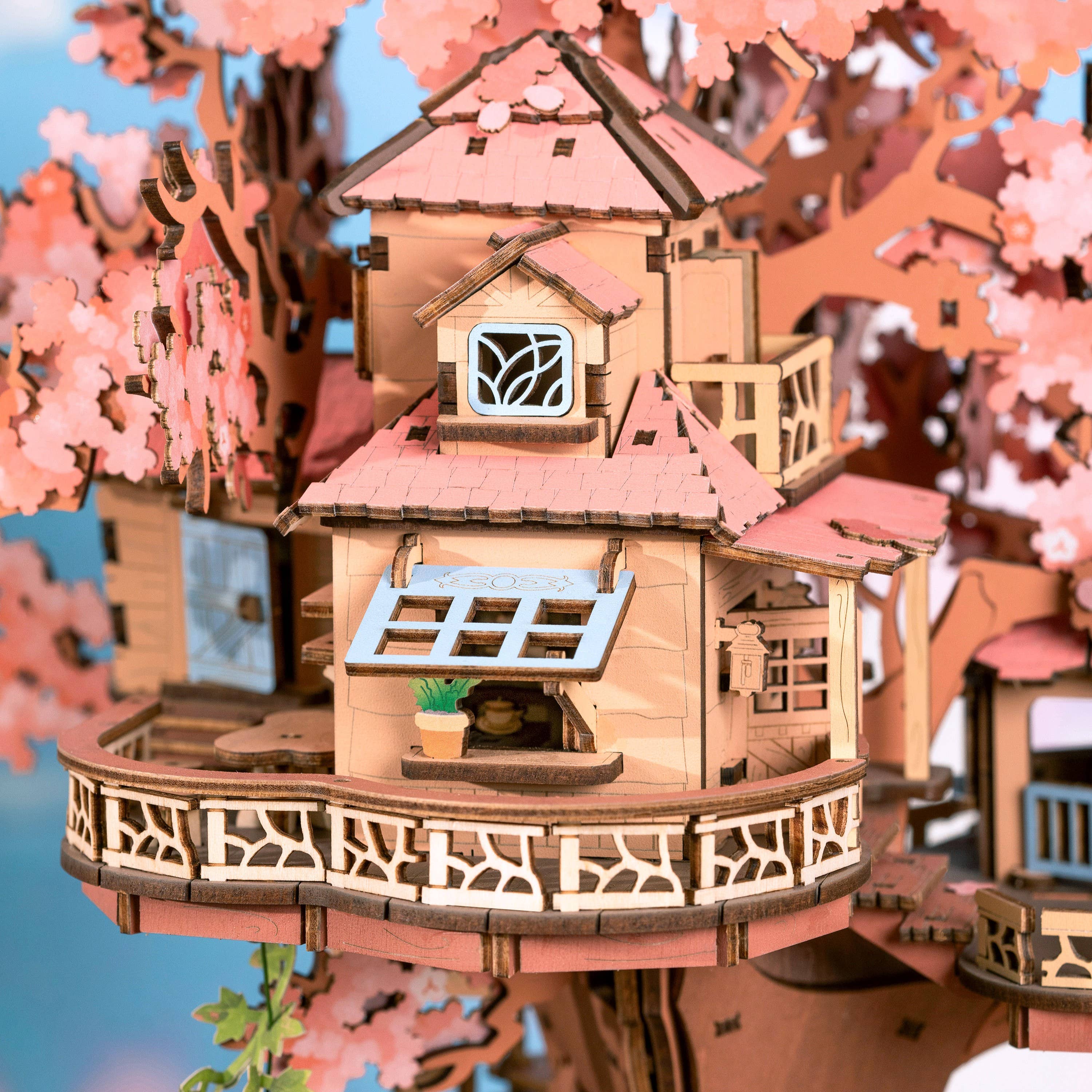 Hands Craft - Wholesale Puzzle - Kids - DIY Wooden Puzzle: Sakura Tree House4