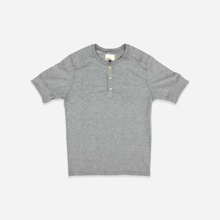 Short-Sleeve Cotton Henley T-Shirt - Made in USA for wholesale by Nikijon Jeanwear