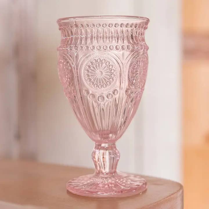 Weddingstar Inc. - Wholesale Wine Glass - Vintage Style Pressed Glass Wine Goblet