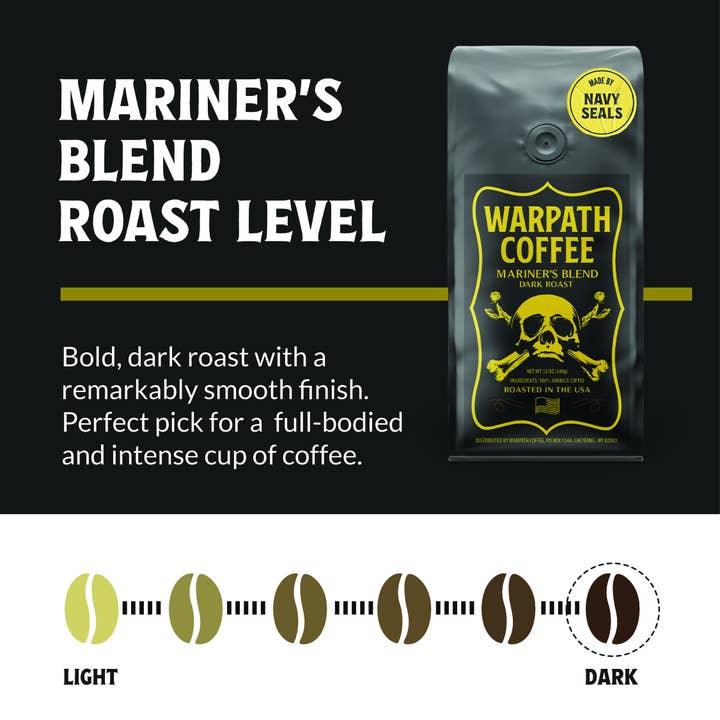 Warpath coffee LLC – wholesale Kaffebönor – Mariner's Blend mörkt rostat kaffe
