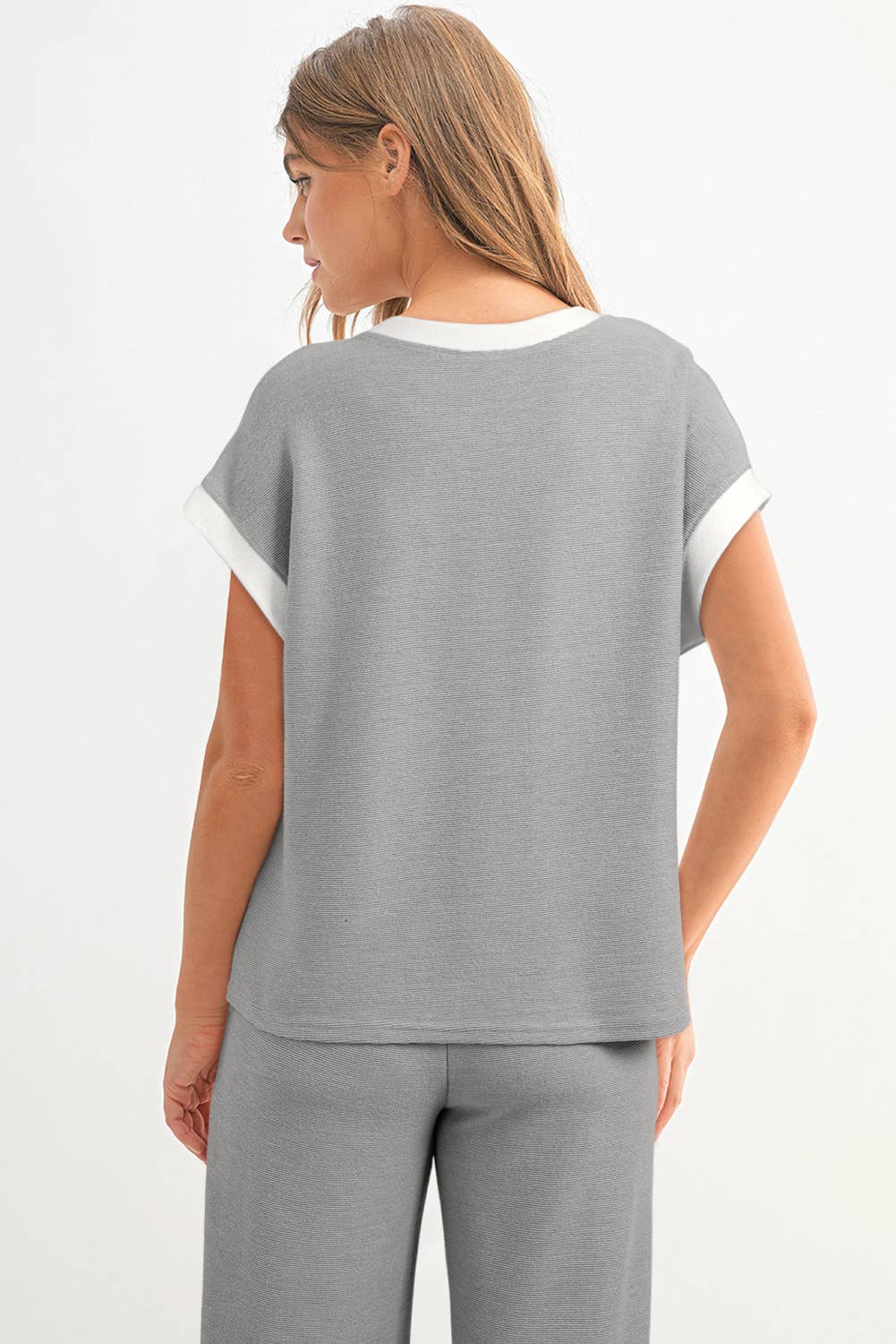 Aapparella - Wholesale Lounge Set - Women's - Colorblock Pockets Short Sleeve Top & Pants Set | S-2XL2