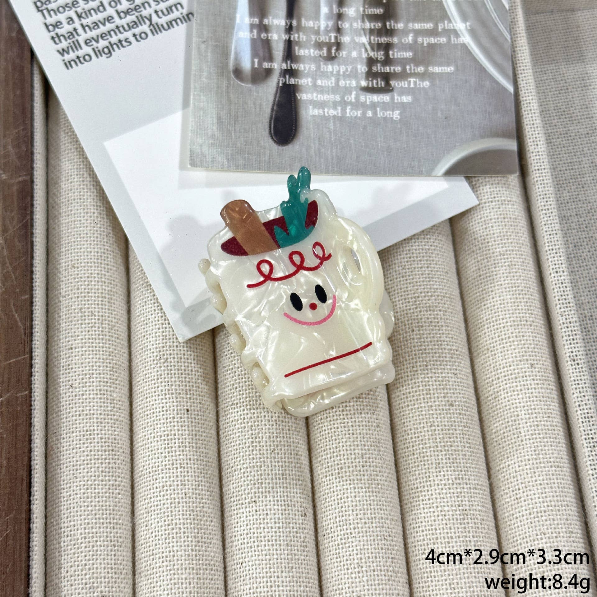 SoapElenGlen - Wholesale Hair Clip - Women's - Fun Food Claw Clip, Red Wine Side Clip1