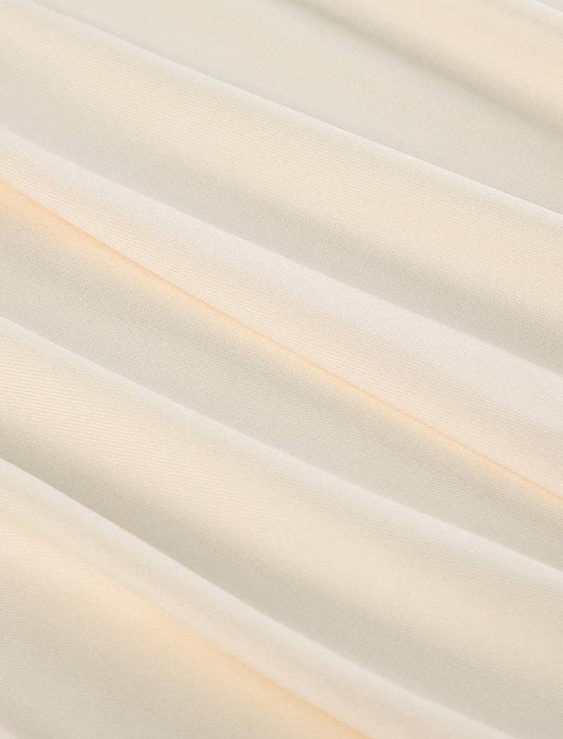 BEIGE Sheer Lace Flare Maxi Skirt for wholesale on Faire9