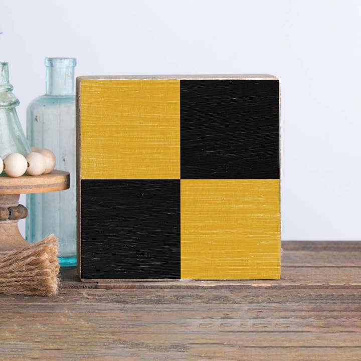 Decorative Wooden Block Nautical Flag Letter L for wholesale by Rustic Marlin