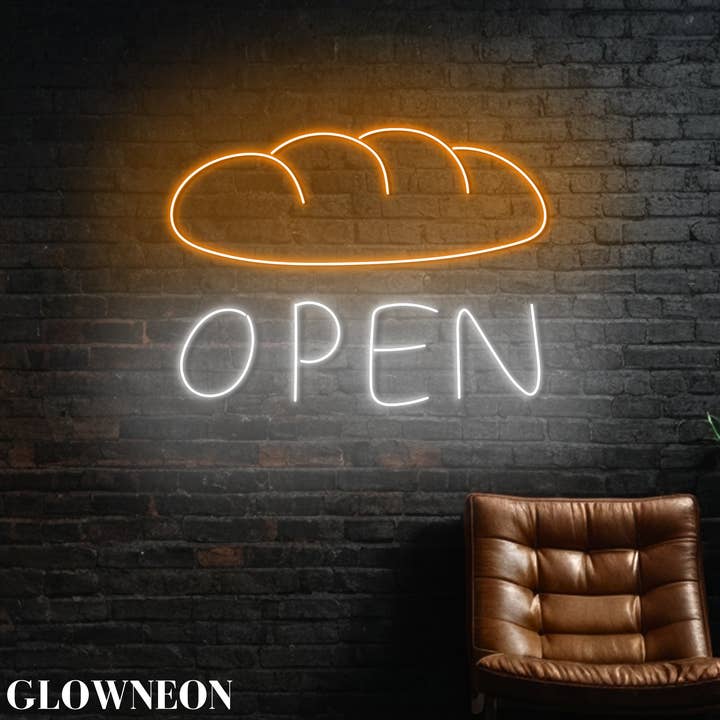 Glow Neon - Wholesale Neon sign - Bakery Open Neon Sign, Bread Store Decor, Bread Bakery Decor3