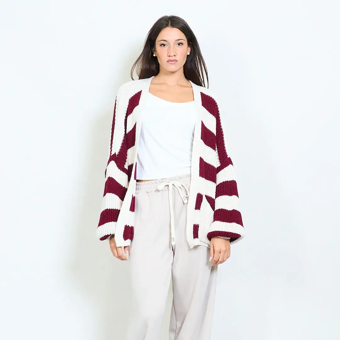 AMELÉ - Wholesale Cardigan - Women's - Oversized striped cardigan6