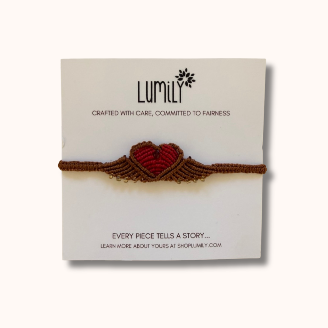 Lumily - Wholesale Woven/Braided Bracelet - Macrame Woven Heart Wings Pull String Bracelet - Mexico17