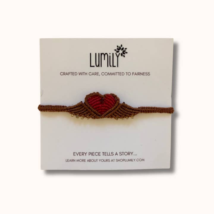 Lumily - Wholesale Woven/Braided Bracelet - Macrame Woven Heart Wings Pull String Bracelet - Mexico17