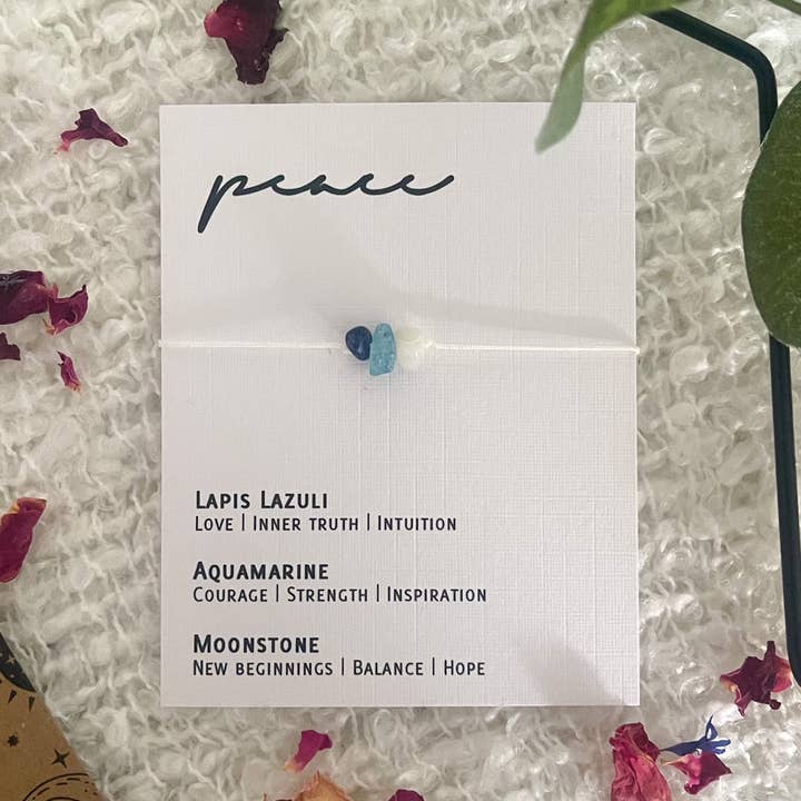 Adjustable Crystal Bracelet - Peace for wholesale by by Molly&Izzie