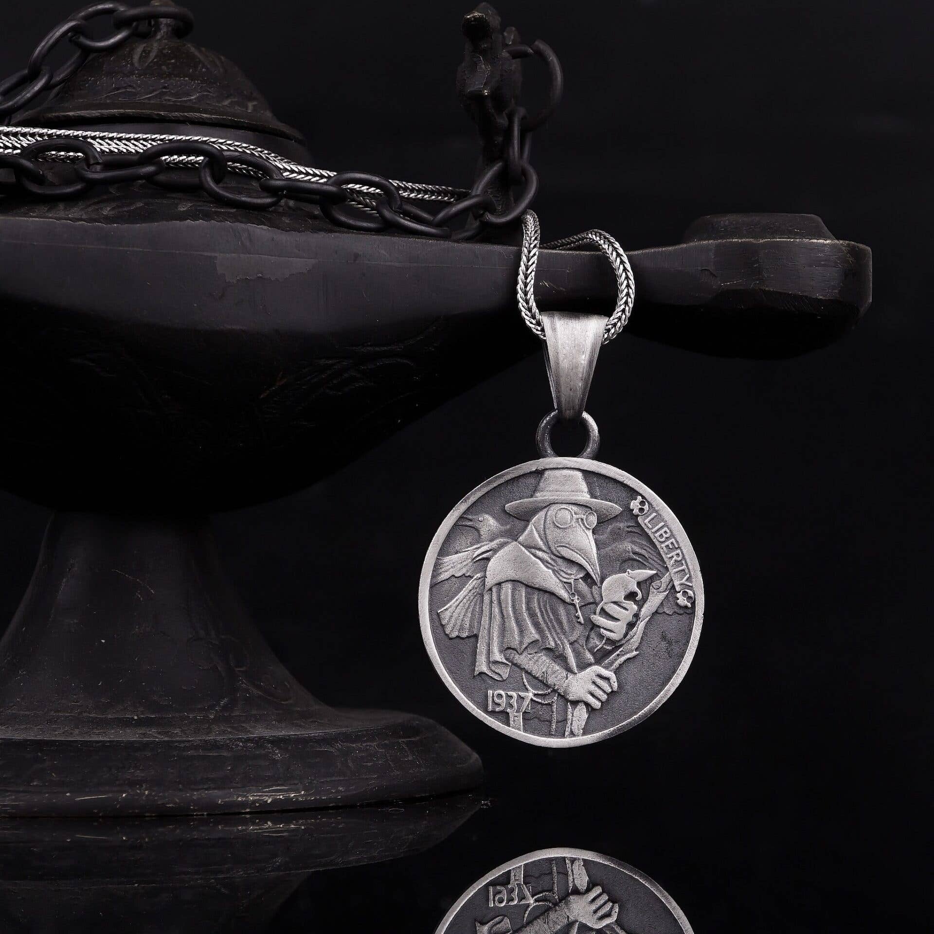 Espada Silver - Wholesale Pendant/Charm Necklace - Plague Doctor Necklace0