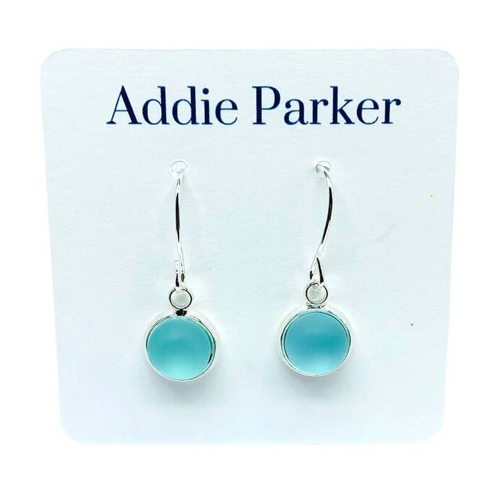 Small Sea glass French Hook - Seafoam (SG 30) for wholesale by Addie Parker Jewelry