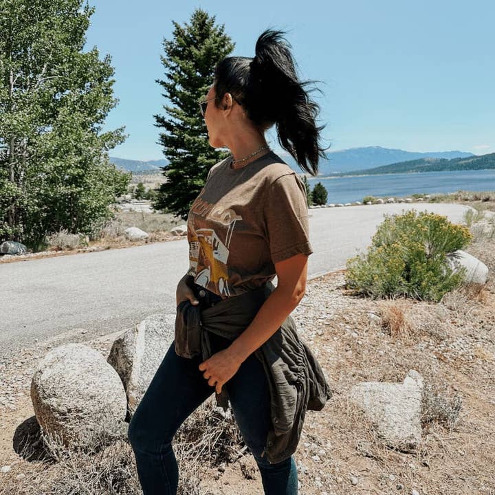 Heather Brown Bronco Tee for wholesale on Faire2