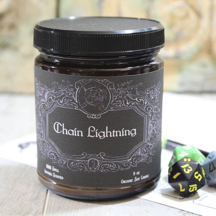 Chain Lightning//Chuva de Abril/Vela DnD 9 onças/RPG por atacado de Raven Design