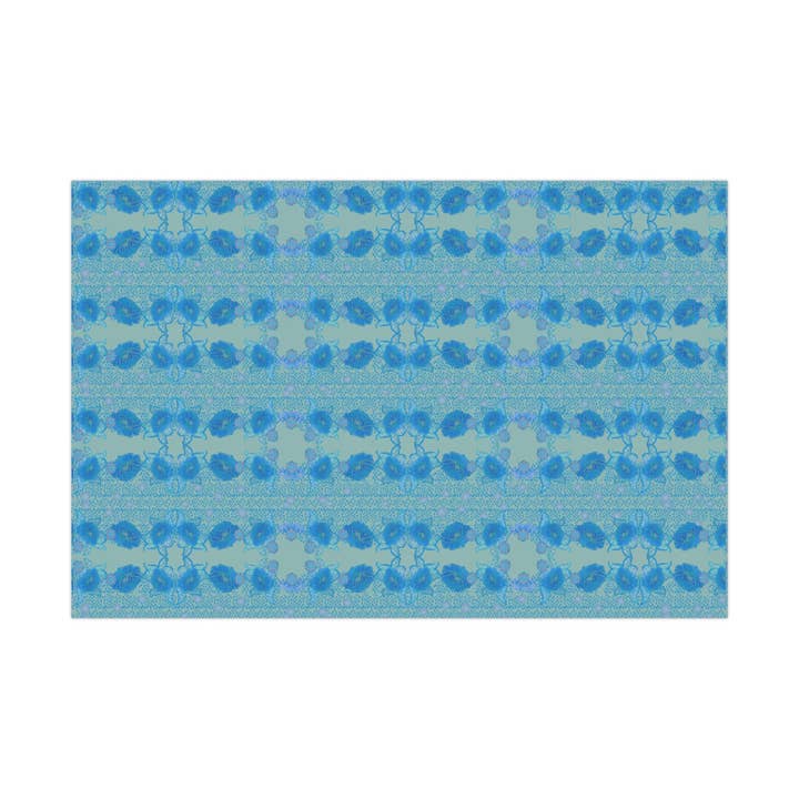 Blue Lotus Edge Gift Wrapping Paper for wholesale by Get Primped