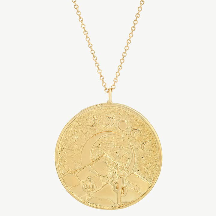 Desert Token Necklace in Gold for wholesale by Studio Grun