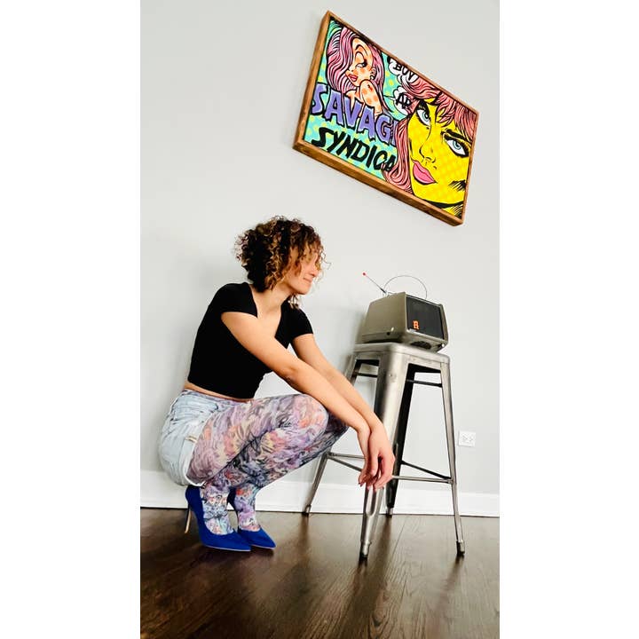 Malka Chic - Wholesale Tights - Women's - Street Art Patterned Tights for Women4