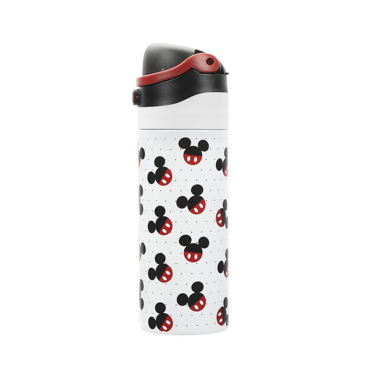 Bioworld Merchandising - Wholesale Water Bottle - Mickey Mouse Classic Mickey Ears All-Over Print White 24 Oz Stainless Steel Water Bottle2