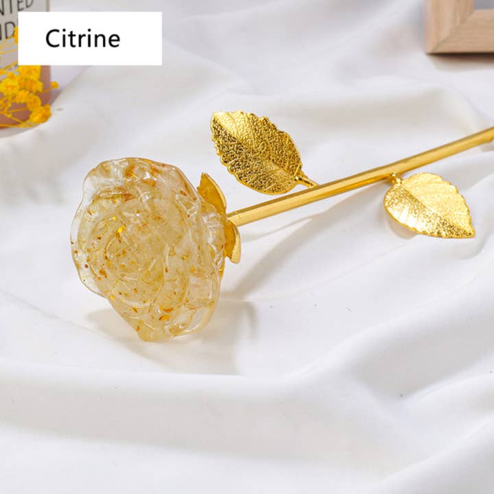 Crystolver (We Cover All Import Fees) - Wholesale Decorative tabletop object - Crystal Gravel Chips Rose Flower Ornament2