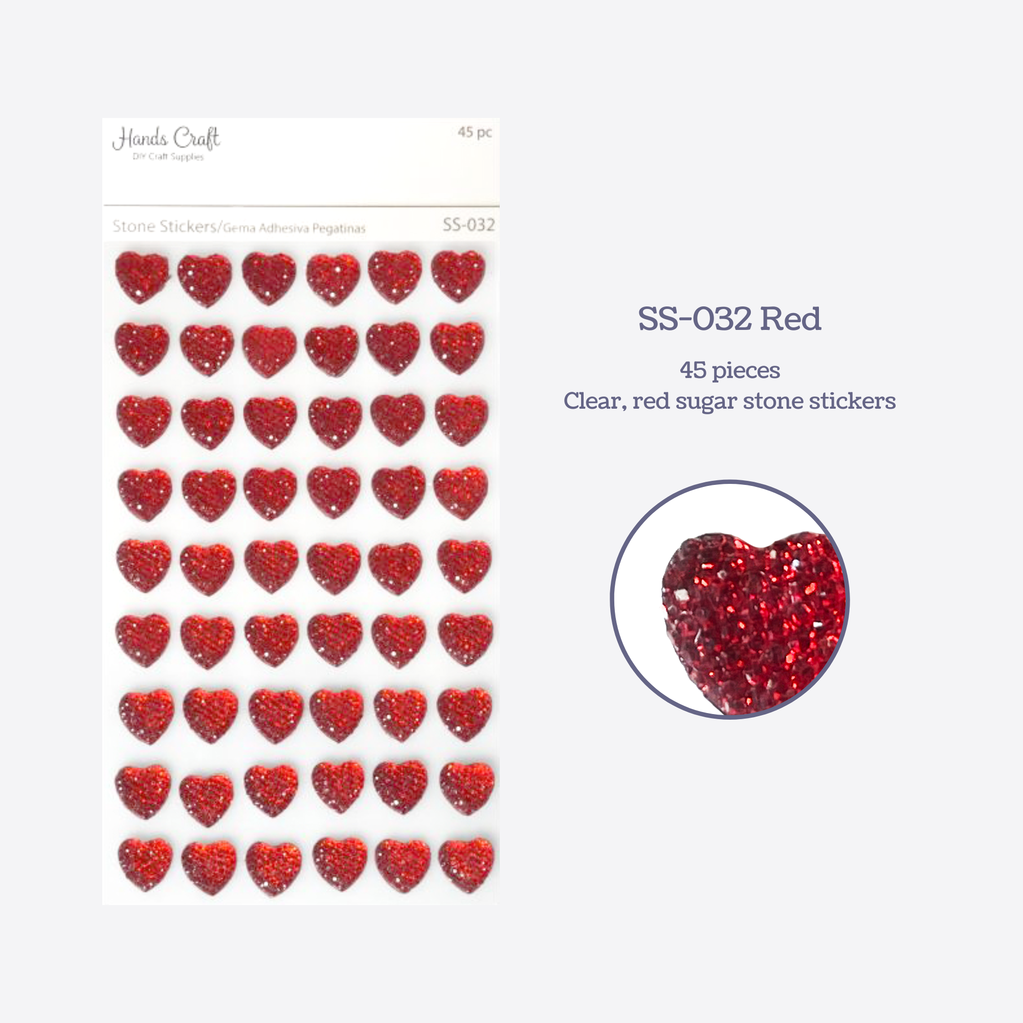 Angels Craft - Wholesale Sticker - Heart-shaped Rhinestone Sticker (4 options available)3