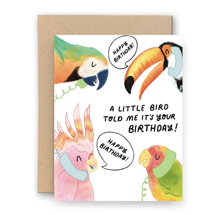 Finch and Flourish Paper Goods - Wholesale Birthday Card - Little Bird Birthday Card