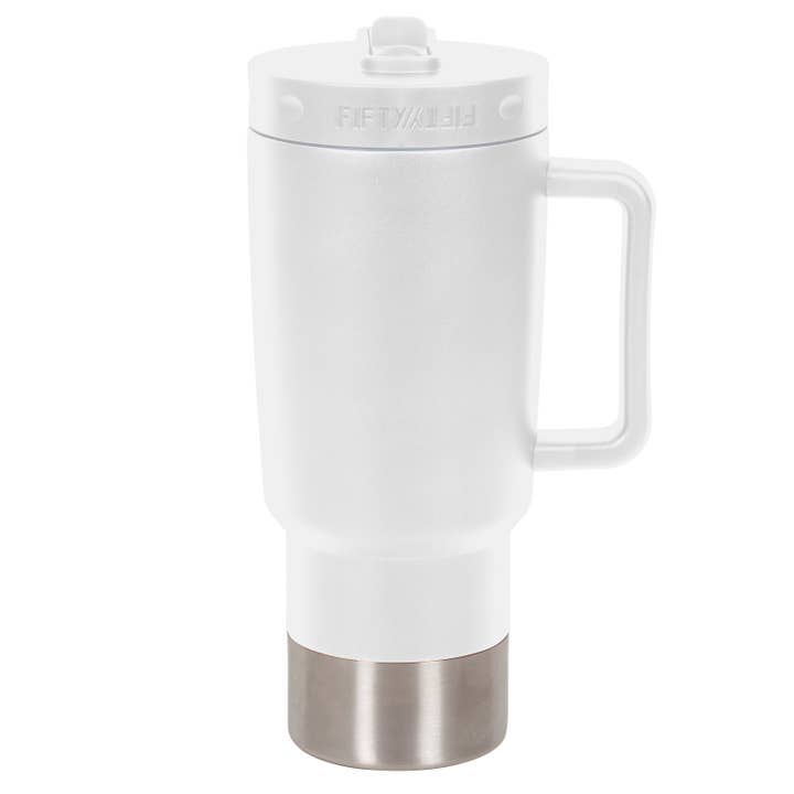 FIFTY/FIFTY - Wholesale Insulated Mug/Tumbler - 30oz Double-Wall Vacuum Insulated Tall Mug w/ Straw Lid