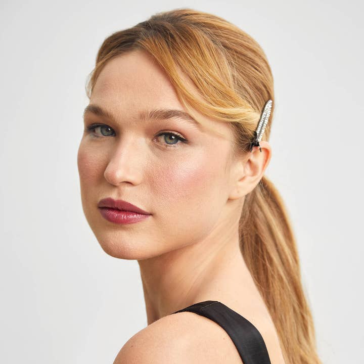 KITSCH - Wholesale Hair Clip - Women's - Metal Rhinestone Creaseless Clips 2pc Set5