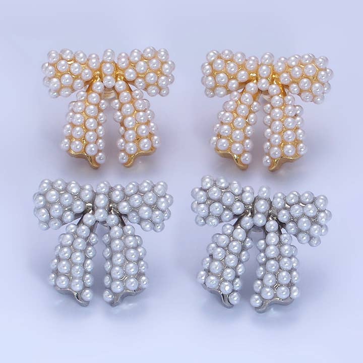 14K guldfyldte perlebåndsløjfeøreringe for engroshandel hos Aim Eternal