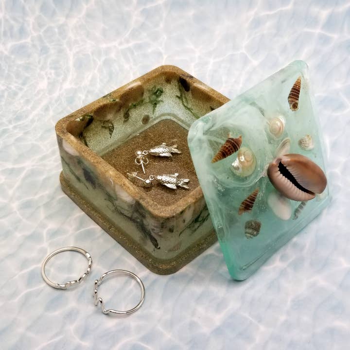 Ocean Resin Jewelry Box for wholesale by Gigglethis Jewelry