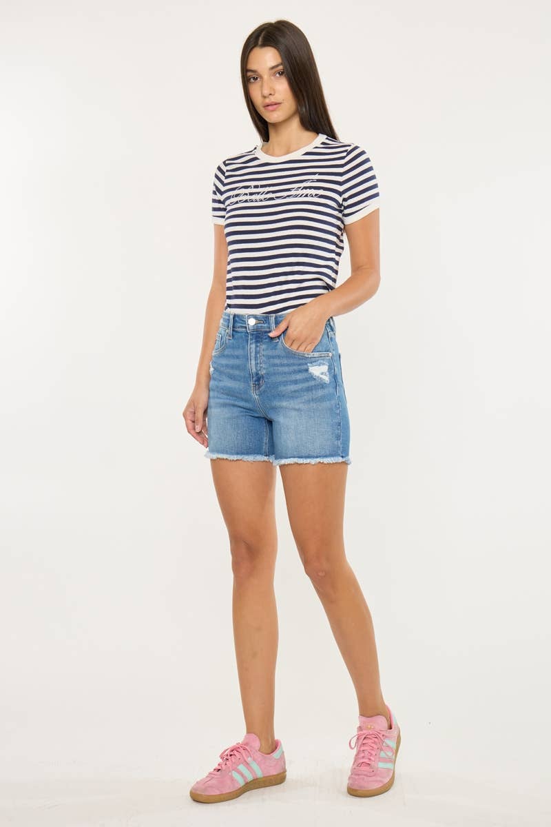 MEDIANO PANTALONES CORTOS DE MEZCLILLA DE TIRO ALTO OPEN PACK-KC9430M de venta al por mayor en Faire3