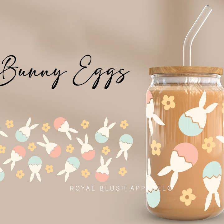 Bunny Eggs Wrap UV DTF Sticker for wholesale by RBA Transfers