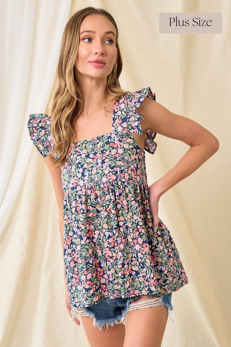 lovely melody - Wholesale Blouse - Women's - LMT3794PL-PLUS SIZE Ava Floral print top10