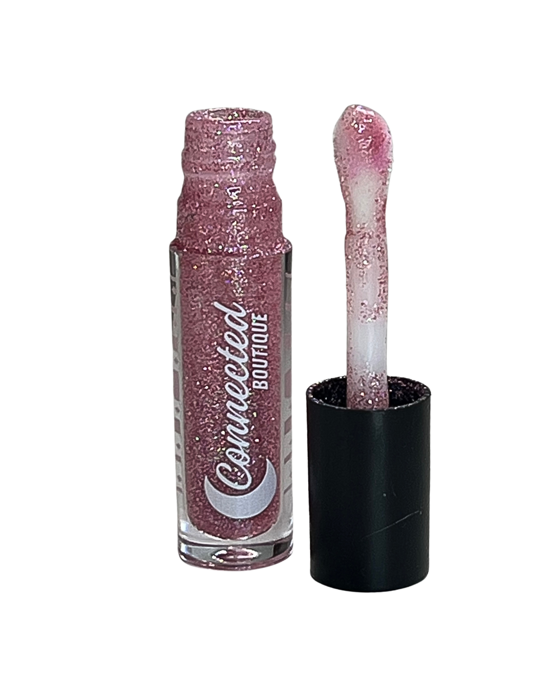Connected Boutique - Wholesale Lip Gloss - Chosen Pink Glitter Lipgloss with apple scent4