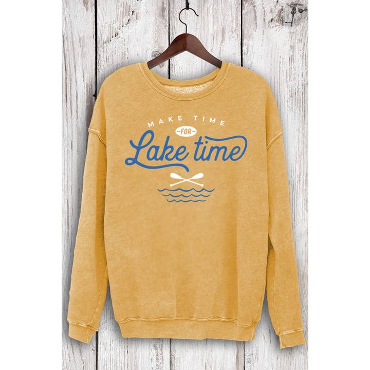 HRTandLUV - Wholesale Sweatshirt - Women's - MAKE TIME FOR LAKE TIME MINERAL SWEATSHIRTS