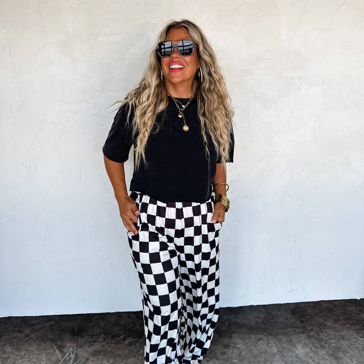 CHECKER POP PANTS and other Purchase Wholesale checkered pants plus size. Free Returns & Net 60 Terms on Faire trending on Faire.