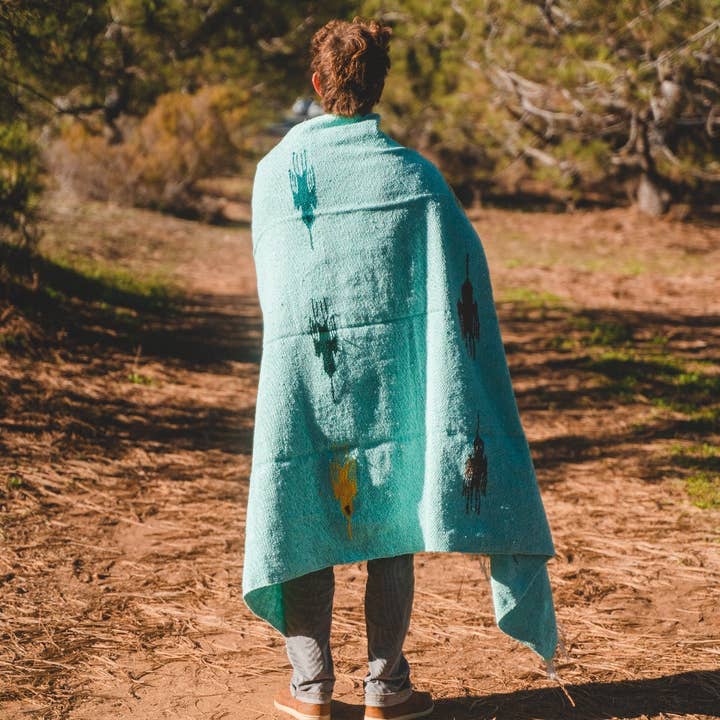 West Path - Wholesale Throw Blanket - Mint Baja Thunderbird Blanket4