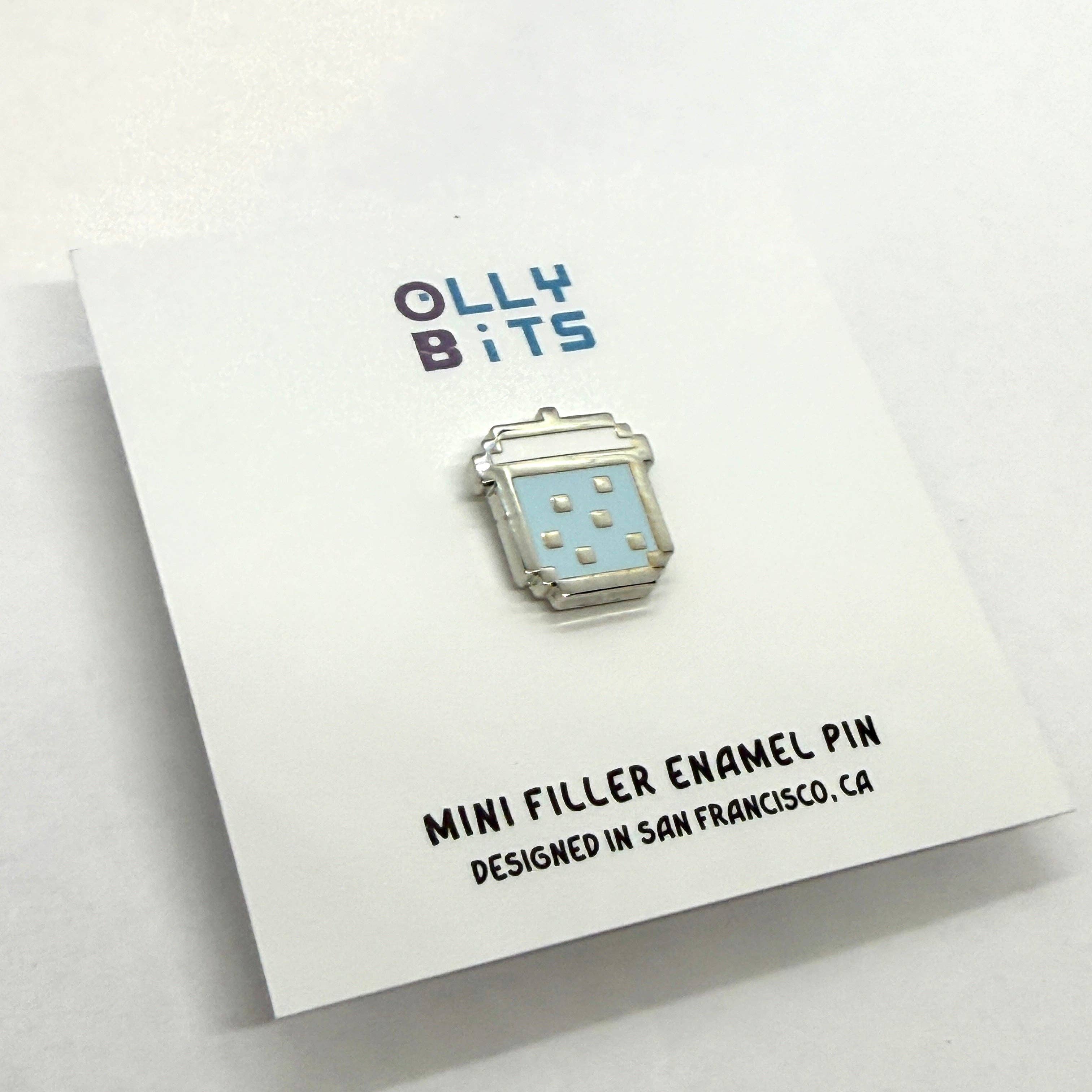 Ollybits Pixel Art - Wholesale Lapel Pin/Button - Blue Butterfly Pea Pixel Boba Mini Filler Enamel Pin1