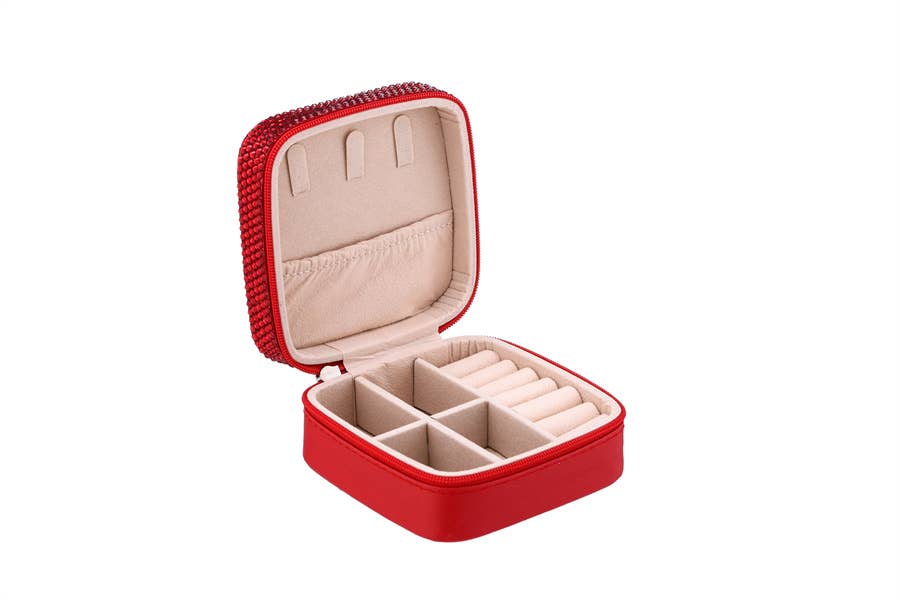 Nima Accessories Inc - Wholesale Jewelry Box/Organizer - Ladies Rhinestone Multi Compartment Jewelry Box7