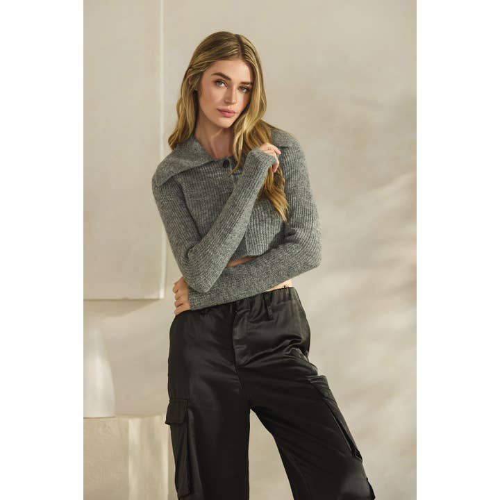 Cropped cardigan sweater for wholesale by Honey Mango