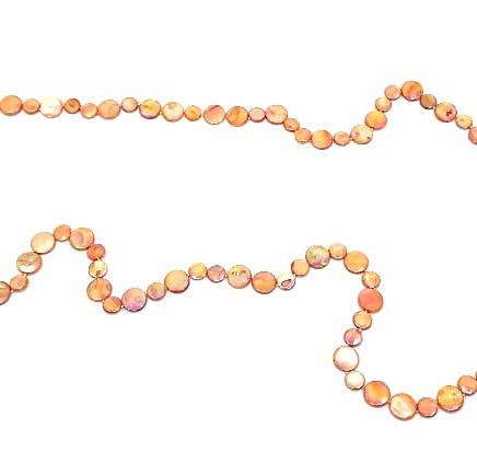 Sea Lily - Wholesale Beaded/Pearl Necklace - 2010 - Orange Single Strand MOP N0