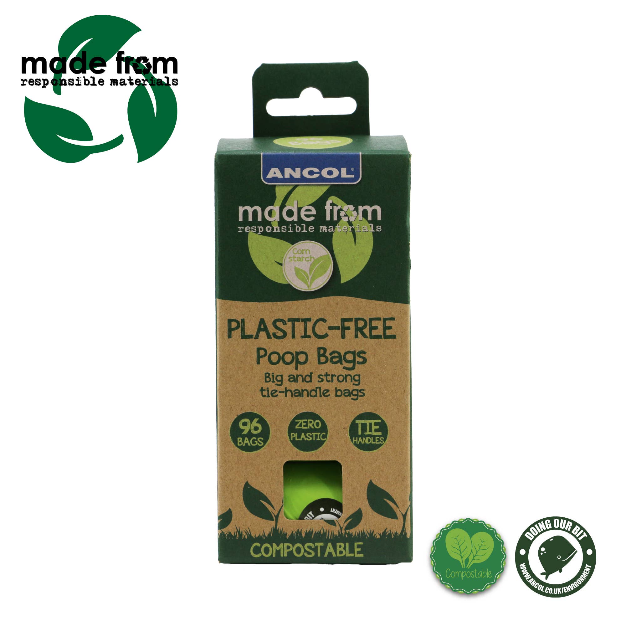 Ancol Pet Products Ltd - Vente Sac à déjections canines - Fabriqué à partir de sacs à crottes sans plastique, 8 recharges1