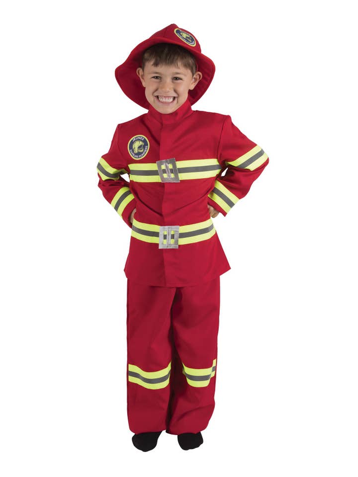 P'tit Clown - Wholesale Costume - Kids - Firefighter Costume - Child - Red - 7/9 Years1