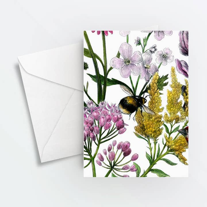 Carte Bee Pollinator pour la vente par Amanda Surveski Wildlife Art