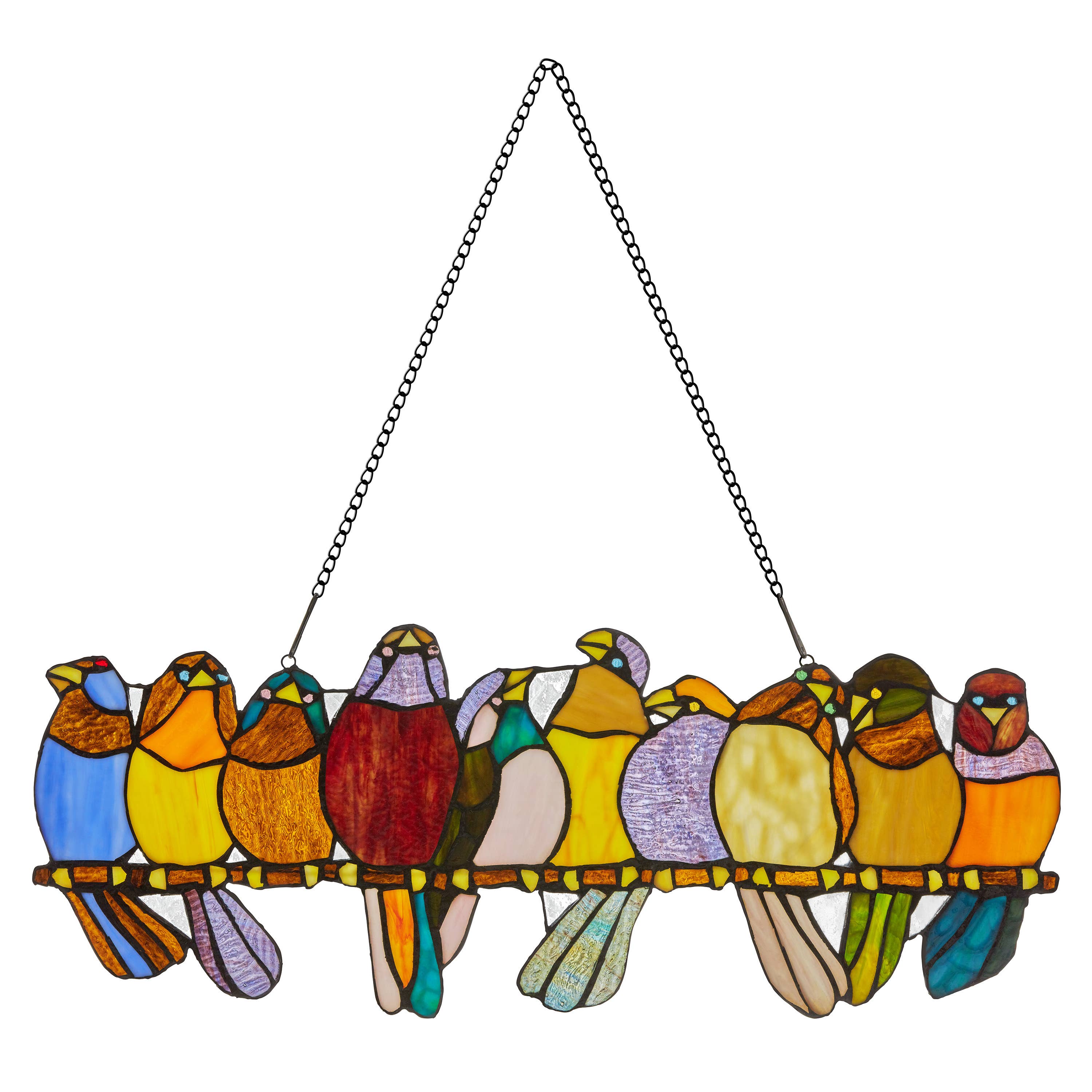 River of Goods - Wholesale Suncatcher - 9.5"H Marisol Multicolor Birds Stained Glass Window Panel1