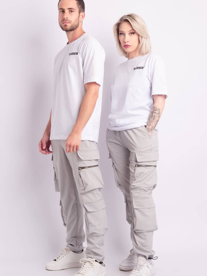 Pantalon Jogging Poches Cargo - Gris pour la vente par AARHON