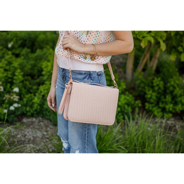 Ever, AJ - Wholesale Bible Cover - Bible Cover, Weave Bible Case, Crossbody BLUSH4