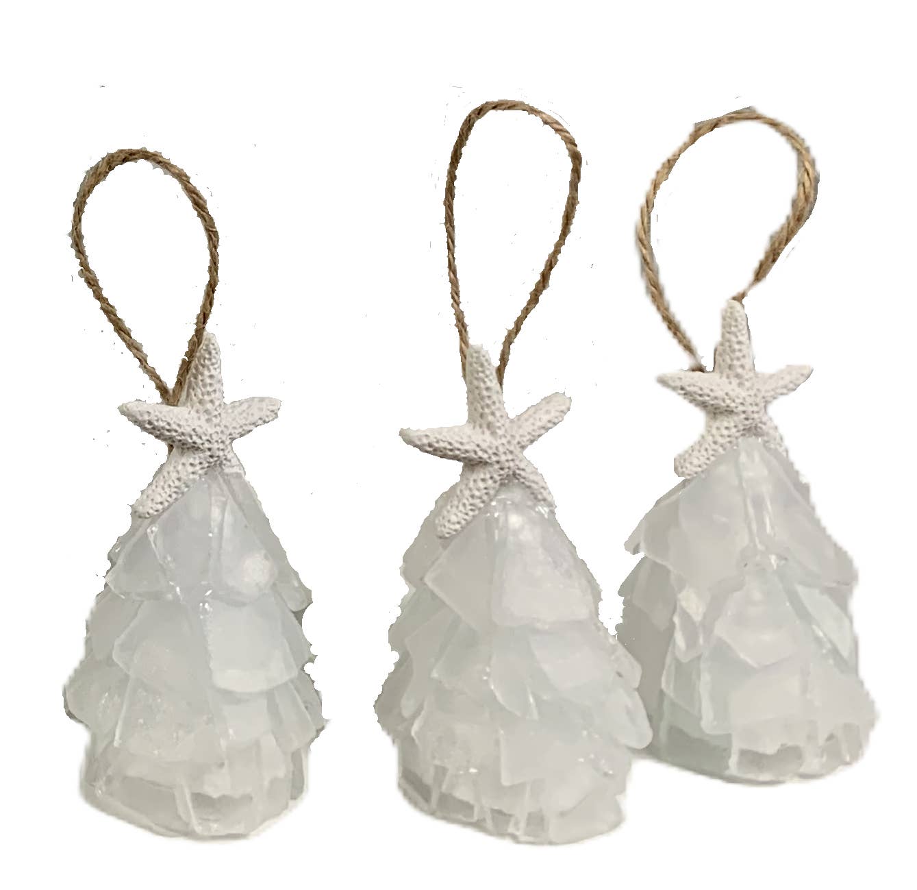 A SEAGLASS CREATION/SALTY SIGNS DESIGNS - Venta al por mayor Adornos - Adorno navideño 3D de vidrio marino