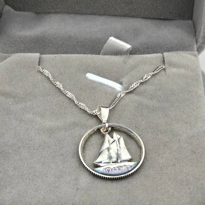 Lost Things Artisan Jewelry - Wholesale Pendant/Charm Necklace - Coin Necklace. Hand Cut Silver Canadian Dimes