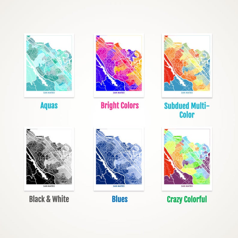 Juanita's Adventures - Wholesale Art Print - Juanitas San Mateo Map Print1