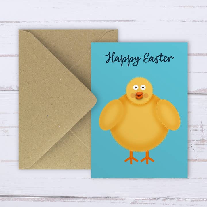 Easter Chick balloon card for wholesale by Designed by Islay